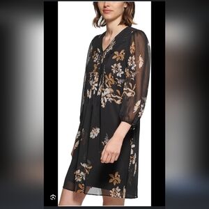 Calvin Klein Black Floral Mini Dress/Tunic
